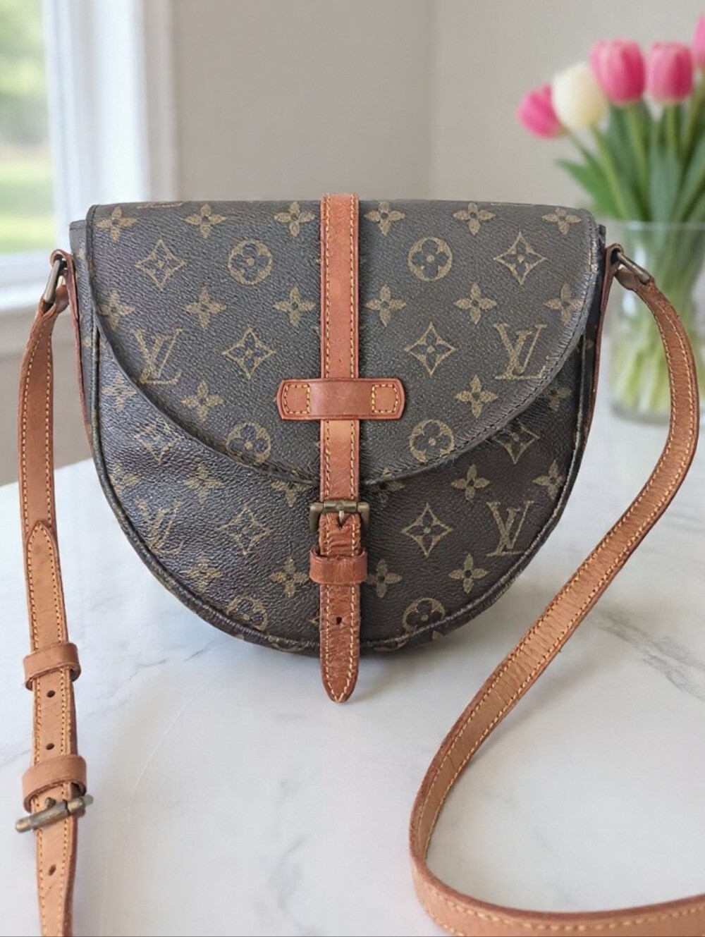 Louis Vuitton Chantilly MM Vintage 1990 Monogram Crossbody Bag💕 - Picture 2 of 15
